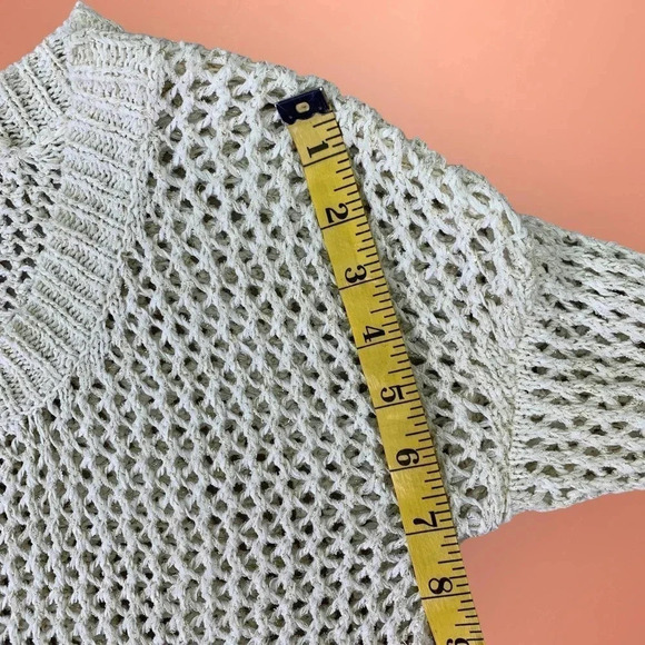 W118 by Walter Baker Cream Open Knit Pullover Sweater Women Size S Gold Thread - Picture 11 of 16